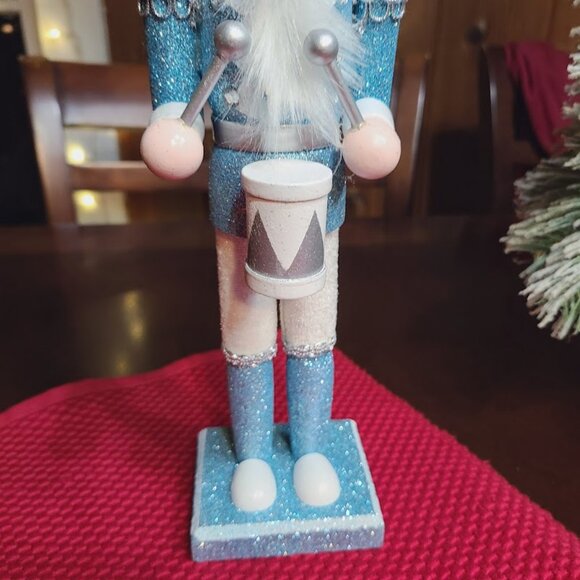 Blue Christmas Nutcracker Soldier Holiday Decor Wooden Statue Xmas Decoration - Picture 4 of 11